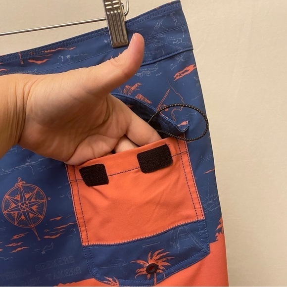 Salty Crew Topwater Boardshort Boardshorts Blue Pink Fishing Swim Surf Size 38 - Picture 10 of 11